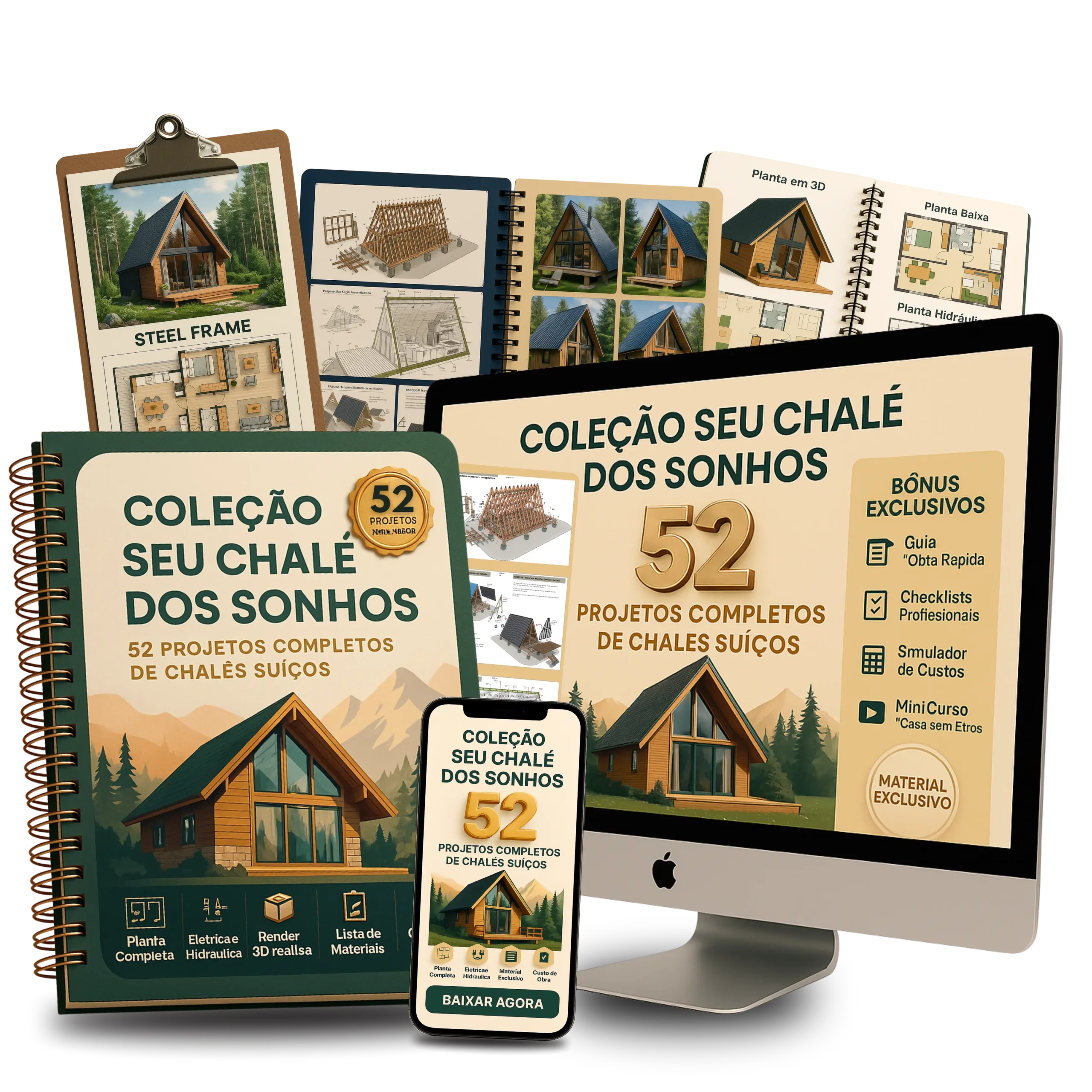 Coleção Chalé dos Sonhos — 52 Projetos de Chalés Suíços