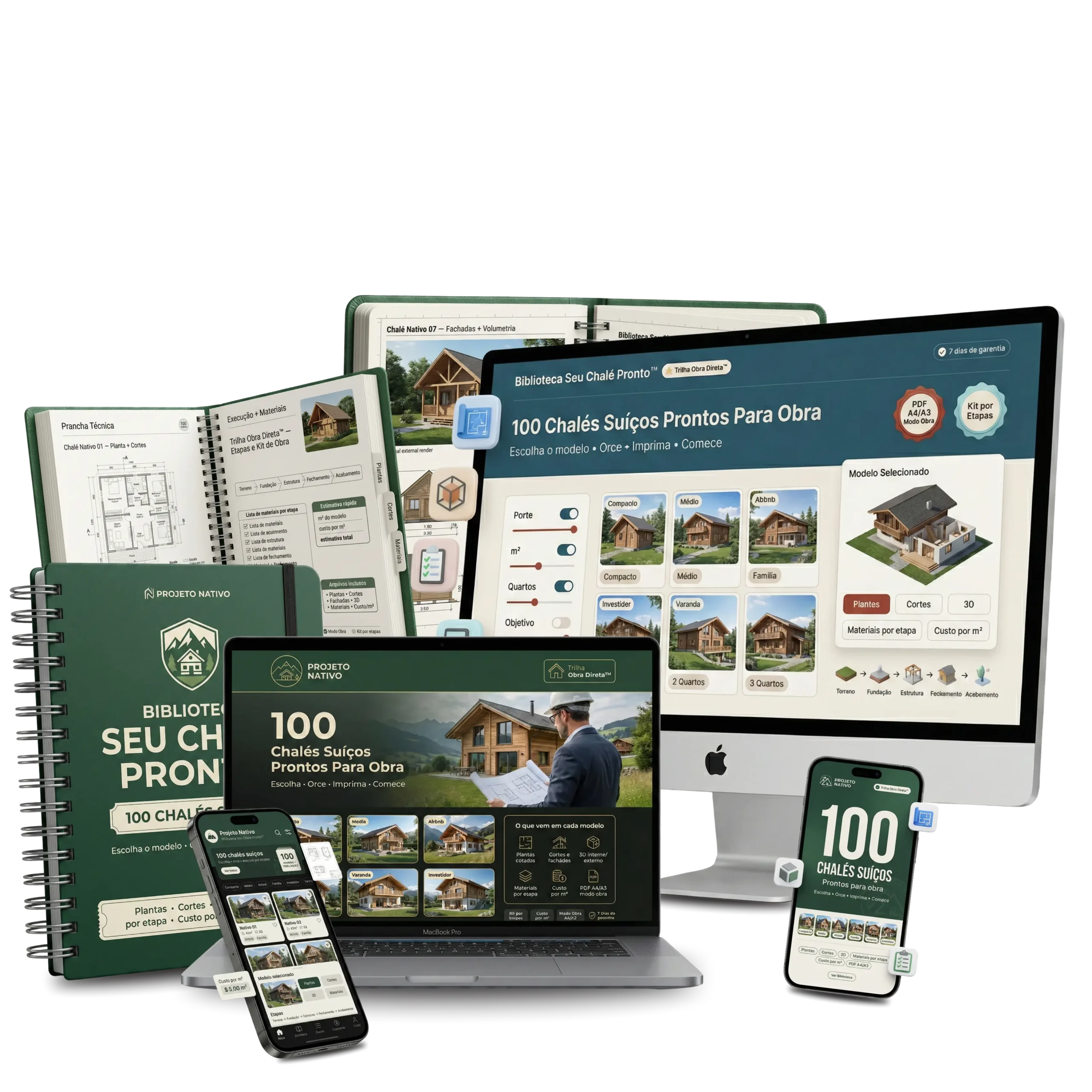 Biblioteca Seu Chalé Pronto — 100 Projetos de Chalés Suíços